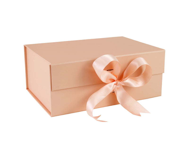 Pink Gift Box with 2 Ribbons for Luxury Packaging-Magnetic Closure- Sturdy-Foldable-Keepsake box (A5 SIZE) Pink - NewNest Australia