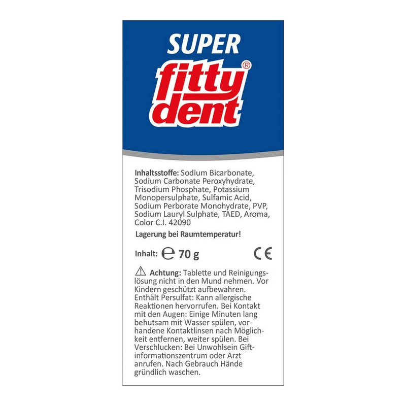 Fittydent Super Cleaning Tablets, Pack Of 32, Removes Almost Invisible Residues Powerfully And Gently, Ideal For Full And Partial Dentures And Braces, Freshness And Cleanliness In The Mouth - NewNest Australia