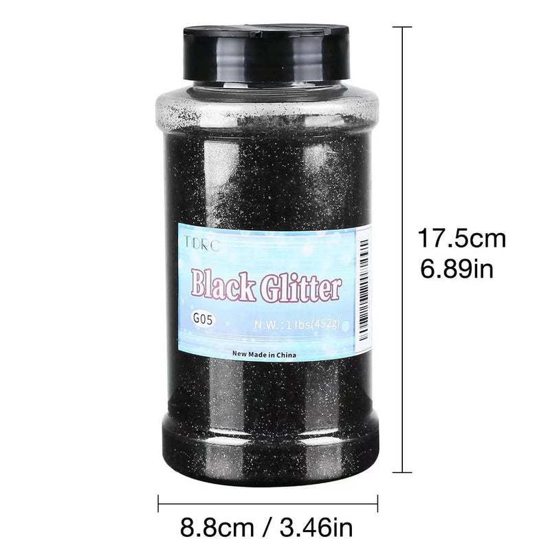 TORC Black Fine Glitter 1 Pound 16 OZ Glitter Powder for Tumblers Resin Crafts Slime Cosmetic Nail Painting Festival Decoration - NewNest Australia