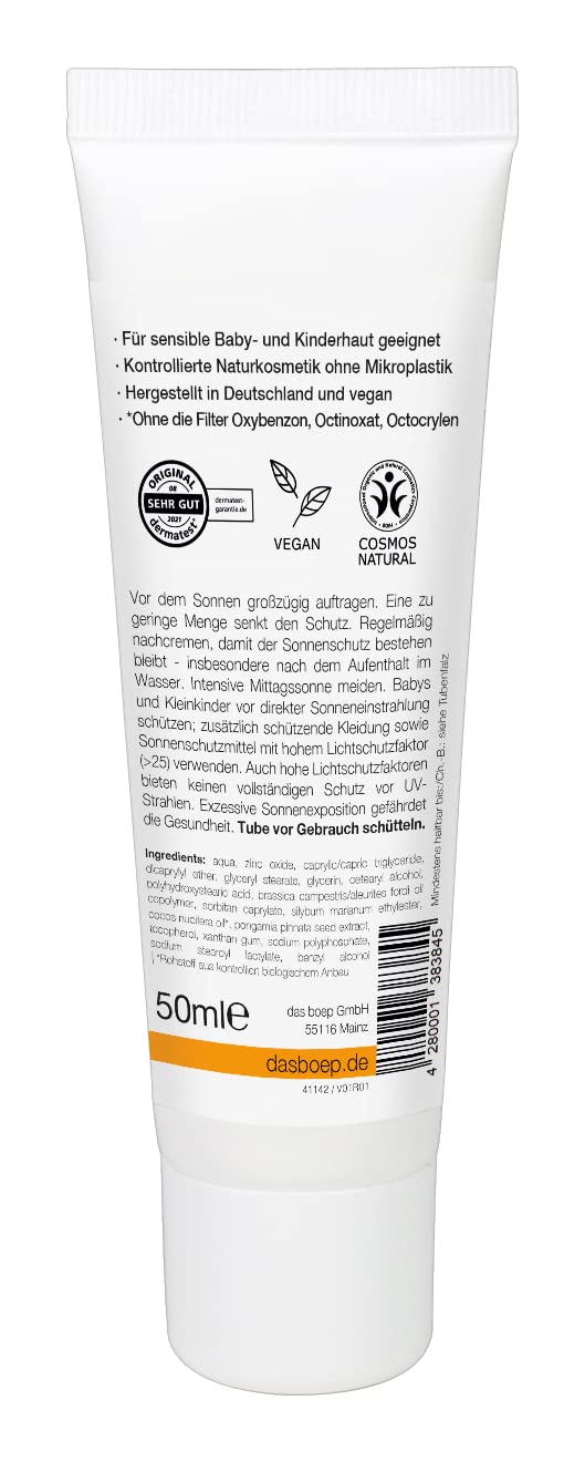 boep Sunscreen Sensitive SPF50 | For face & body | Sun protection for babies, children & adults | Mineral sunscreen for beach or ski winter holidays | Vegan natural cosmetics (50ml) - NewNest Australia