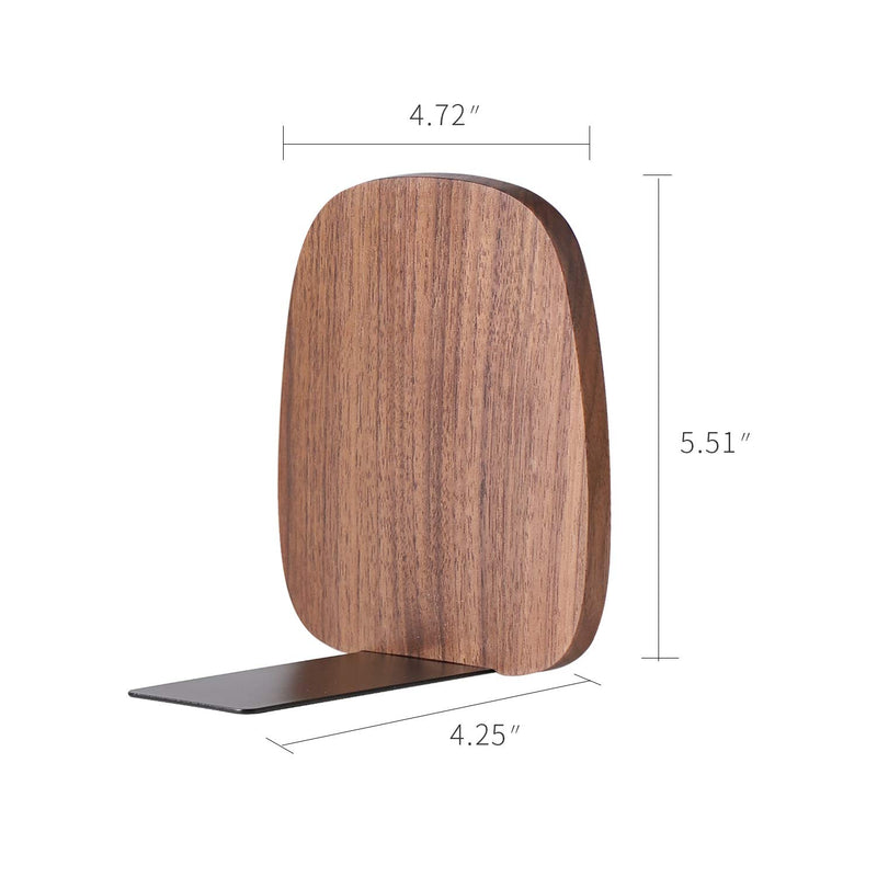 NewNest Australia - muso wood Bookends Support for Shelves,Decorative Book Ends for Heavy Books/Office Files/Magazine 5.51” x 4.72” x 4.25”(Walnut Wood) Walnut 