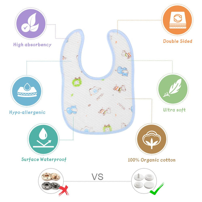 Vicloon Baby Bandana Dribble Bibs, 6pc Infant Bibs Baby Teething Bibs, Baby Drooling Bibs Soft and Absorbent with Adjustable Snaps, Baby Teething Bibs Set for Unisex Newborn and Toddlers - NewNest Australia