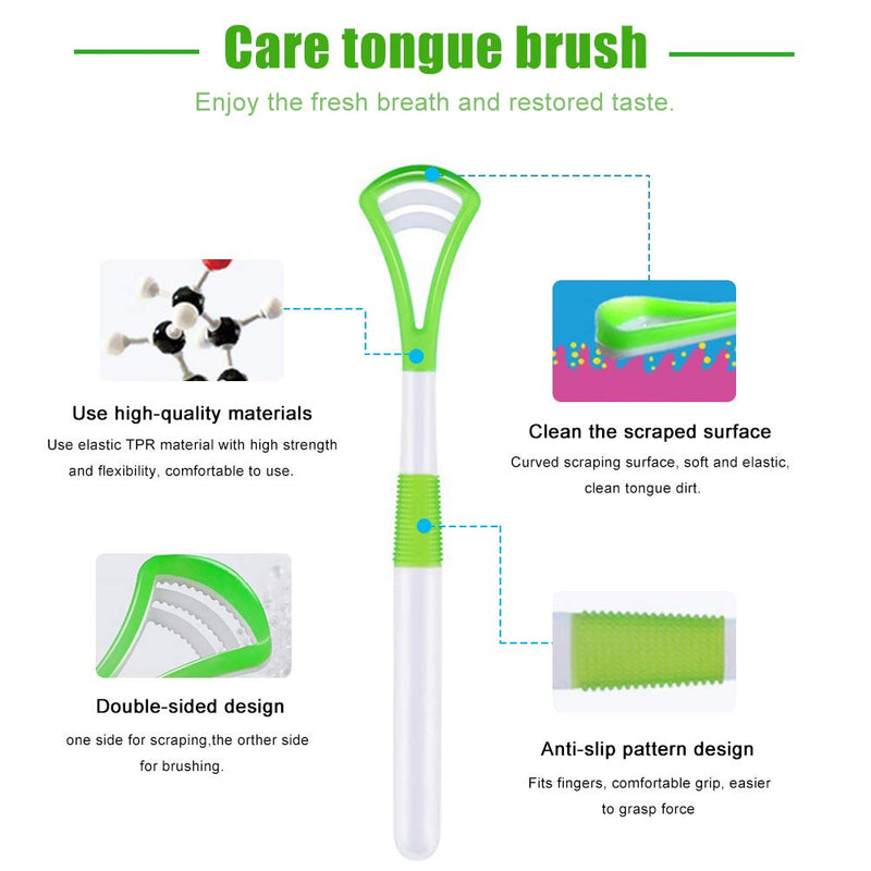 Tongue Scraper Cleaner, FANDE 10PCS Oral Scraping Cleaner, Tongue Cleaner Brush for Help Getting Rid of Bad Breath, Food Scraper to Keep Your Mouth Healthy and Clean (Set of 5 Colours) - NewNest Australia