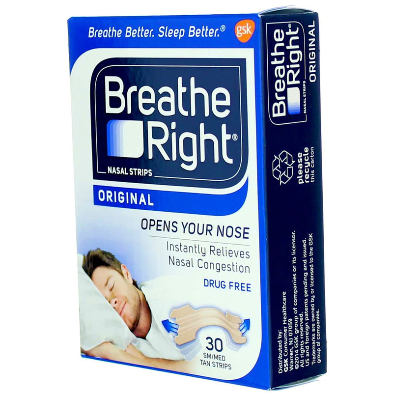 Breathe Right Nasal Strips Original Tan Small/Medium 30 ea (Pack of 3) - NewNest Australia