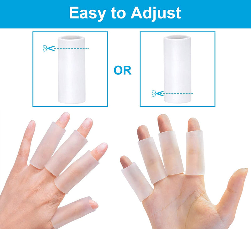 Sumifun Finger Sleeves, 10 PCS Gel Finger Protector for Thumb, Trigger Finger, Arthritis, Silicone Finger Tubes for Preventing Bruised, Cracking, Hand Eczema, Practising Golf, Badminton Protector 5pair(10pcs) - NewNest Australia