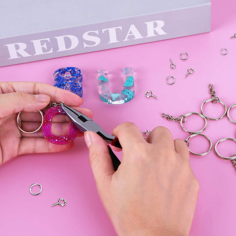 Keychain Rings for Crafts, Flasoo 360Pcs Keychains for Resin Include Key Rings with Chain, Jump Rings, Screw Eye Pins for DIY Keychain Making - NewNest Australia