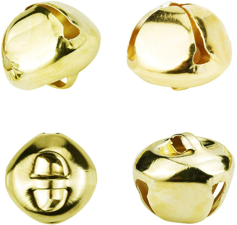 50 Pieces Jingle Bells 4/5Inch Craft Bell Bulk for Christmas Home and Pet Decorations (Gold) Gold - NewNest Australia