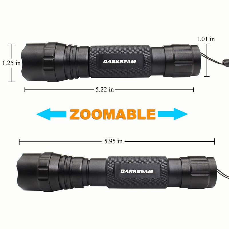 DARKBEAM Red light Flashlight Tactical LED 18650 Rechargeable, Zoomable Portable Handheld Red-Light For Fishing Hunting Detector Astrophotography 501B-S Red Light - NewNest Australia