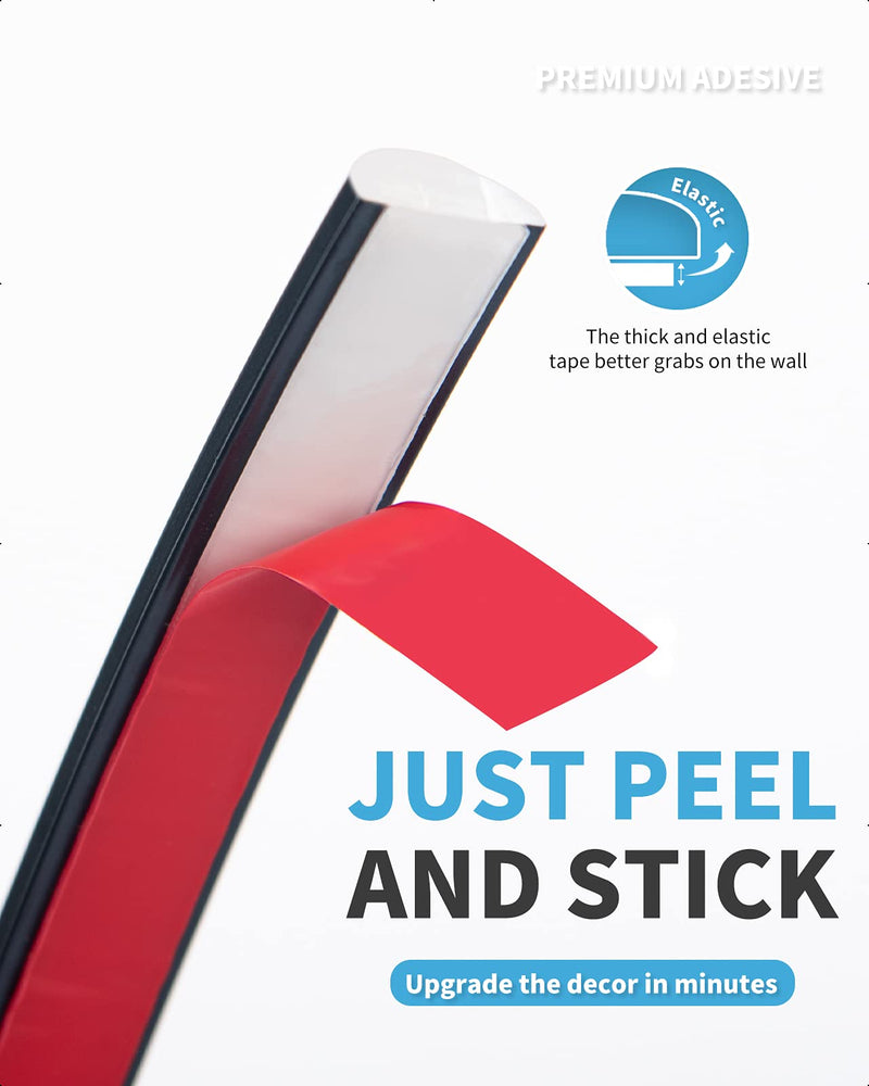 Art3d 10 Ft Peel and Stick Trim for Backsplash Tile Edge, Self-Adhesive Liner for Corner Decor in Black 10 Feet 1 - NewNest Australia
