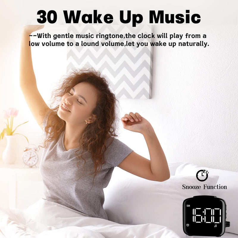 Easysleep Digital Dual Alarm Clock 3 Alarms Bedroom Bedside Desk Shelf Heavy Sleepers Adults Teenagers Kids Snooze Easy to Set 4 Brightness Options Adjustable Alarm Volume 27 Smoothing Sounds 12/24Hr - NewNest Australia