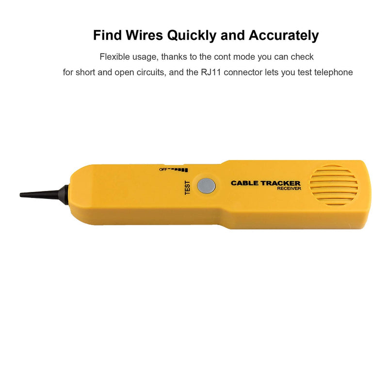 Electrical Wire Tracer Circuit Tester w/Tone Generator & Probe Kit, Cable Signal Locator Tester, Test Circuit Continuity, Network Telephone Line, Automotive Circuit Identify Tools w/Clips & RJ11 Plug - NewNest Australia