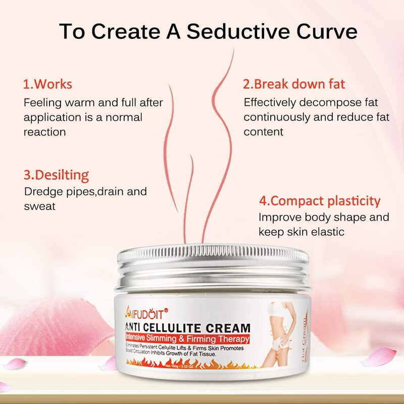 Cellulite Cream,Professional Hot Cream,Slimming & Firming Cream, Fat Burner Cream, Hot Body Slim Loss Weight Cream, Perfect for Shaping Waist, Abdomen and Buttocks （100g） - NewNest Australia