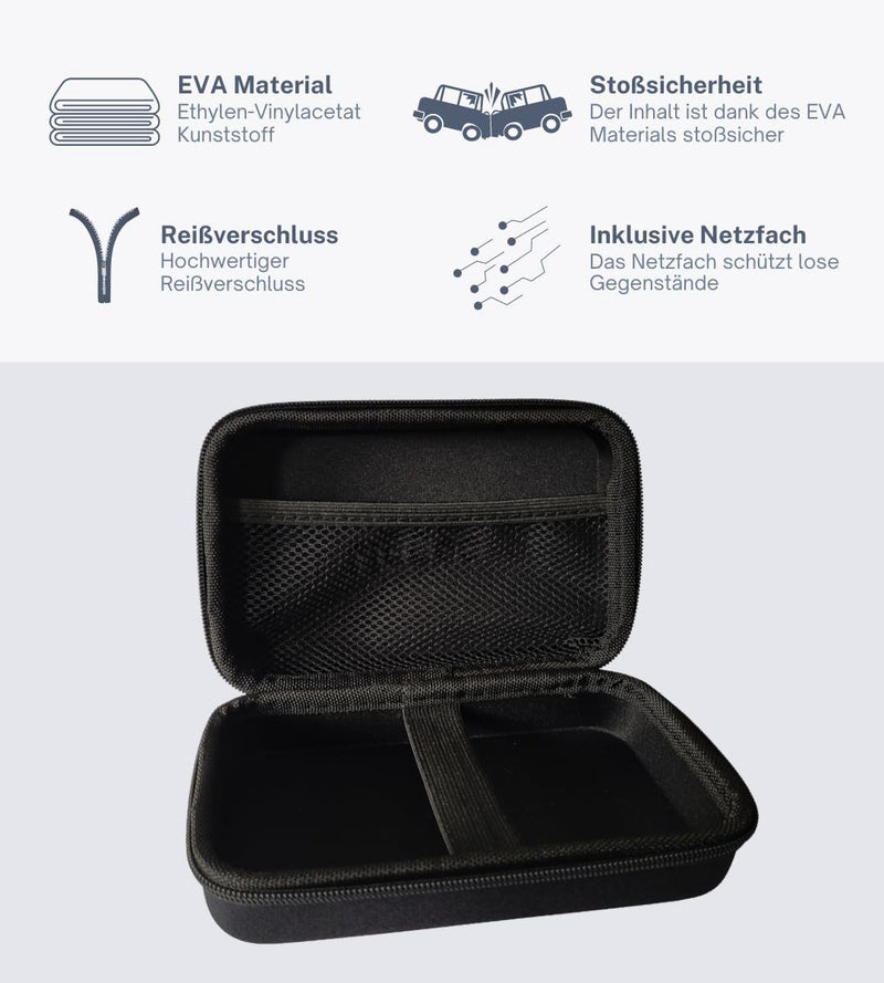 Protective bag hard case for razors shaving devices external dimensions 180 x 100 x 60 mm internal dimensions 175 x 95 x 58 mm shock protection integrated net and elastic band black (L) - NewNest Australia