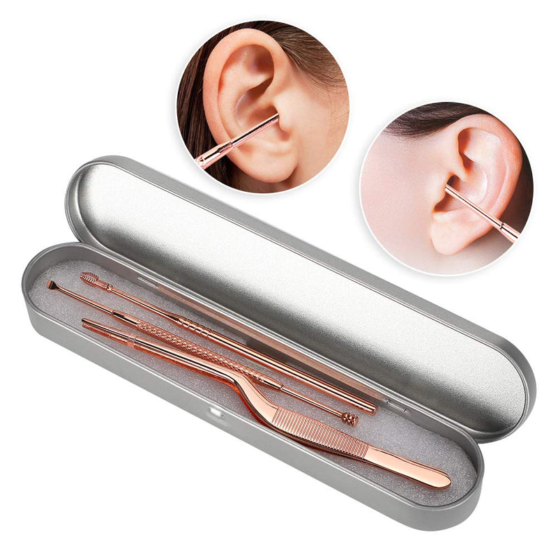 3 Piece Ear Cleaning Tool Set Stainless Steel Ear Spoon Ear Cleaning Set Ear Cleaner Ear Wax Remover Ear Tweezers Ear Curette Rotating Double Head Ear Plugs Tweezers Set - NewNest Australia