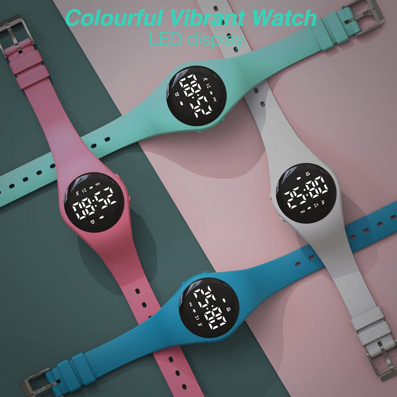 Led Digital Pedometer Watch , Digital Steps Tracker , Non-Bluetooth, Vibrating Alarm Clock, Stopwatch, Great Gift for Children Teens Girls Boys Women Green - NewNest Australia