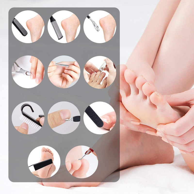 Foot File Set 20 In 1, Pedicure Set, Stainless Steel Callus Remover Callus Removal Foot Care Set, Professional Callus Removal Set, Foot Care Set For Women, Men, Salon Or Home - NewNest Australia