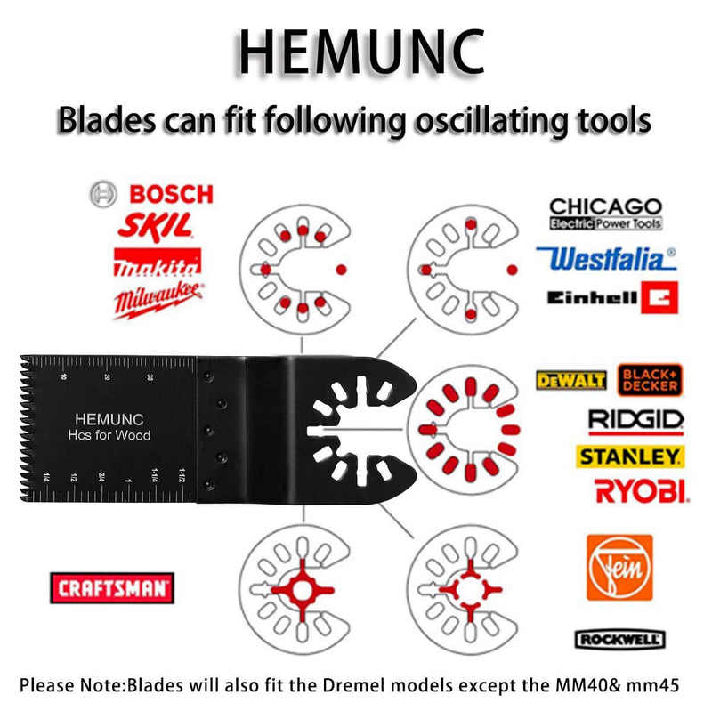 Oscillating Tool Blades, HEMUNC Oscillating Multitool Saw Blades Accessories Kit 64pcs for Dewalt, Fein Multimaster, Bosch, Dremel, Makita, Milwaukee, Rockwell, Ryobi, Craftsman, Ridgid 64 PACK MIXED BLADES - NewNest Australia