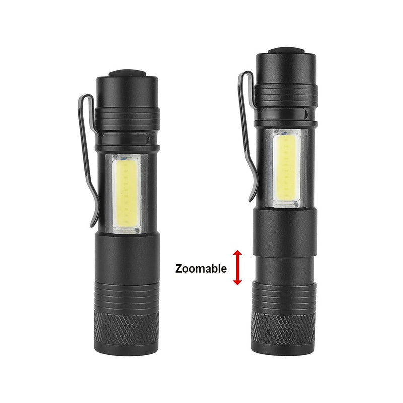 MODOAO COB LED Flashlights,Ultra Bright 4 Modes Zoomable Mini Handheld Torch,Waterproof Pocket Lights Adjustable Focus Handheld Flashlight (6 Pack) 6 Pack - NewNest Australia