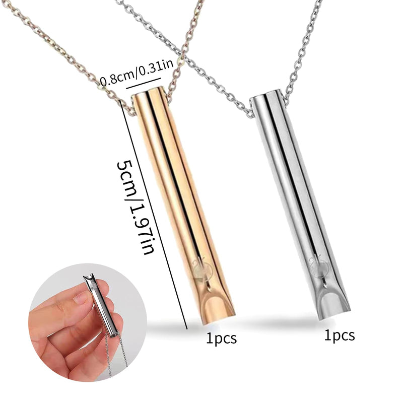 Dalaetus 2 Piece Portable Breathing Necklace Set, Stress Relief Necklace With Two Colors, Breathing Necklace, Mindful Necklace For Relieving Stress And Anxiety, Breathing Exercises, Gift For Women And Men - NewNest Australia