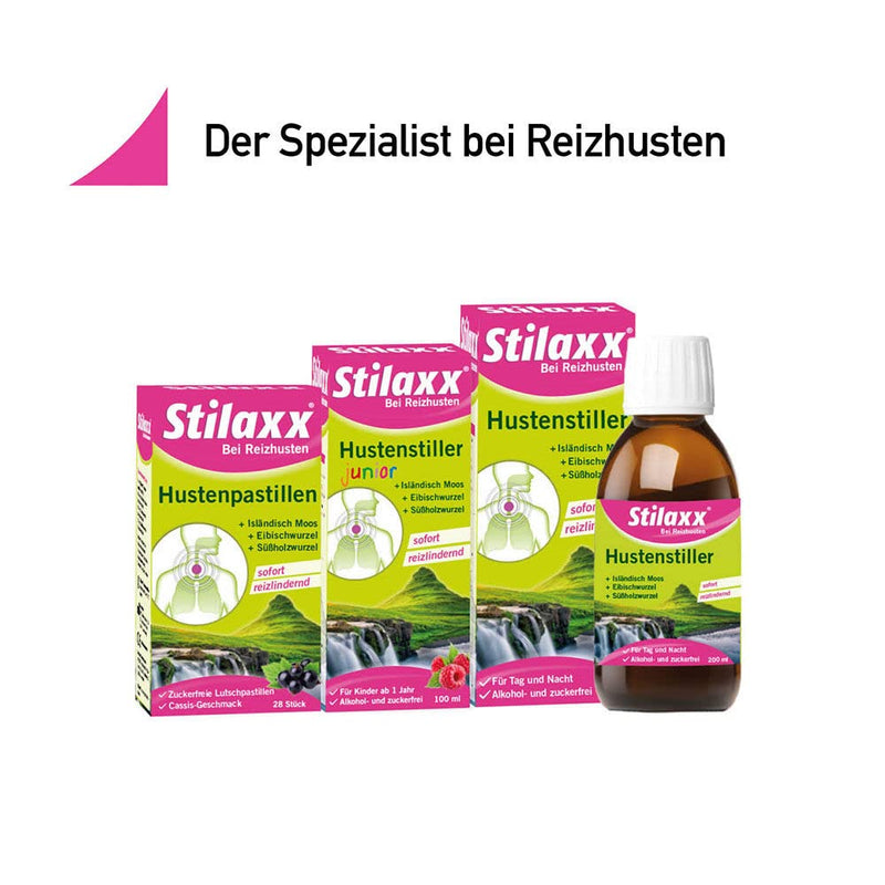 Stilaxx cough pastilles 28 pastilles for dry coughs - provides immediate and long-lasting relief - for children aged 4 and over - with cassis flavor - NewNest Australia