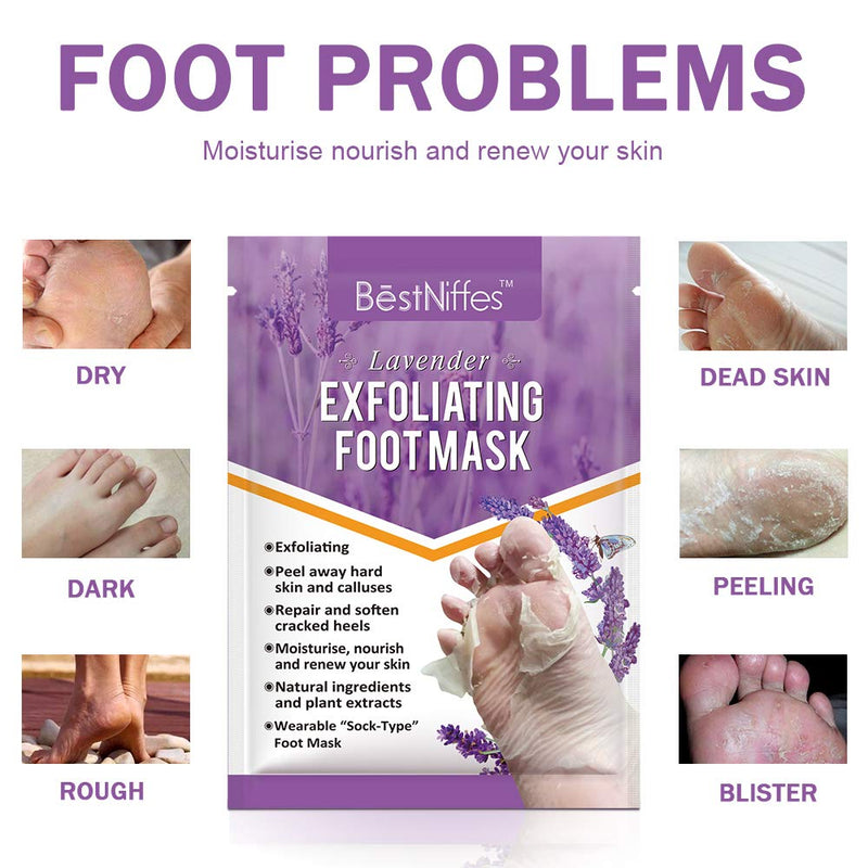 5 Pairs Foot Peel Mask - For Cracked Heels, Dead Skin & Calluses - Make Your Feet Soft & Get a Smooth Skin, Removes & Repairs Rough Heels, Dry Toe Skin - Exfoliating Peeling Natural Treatment - NewNest Australia