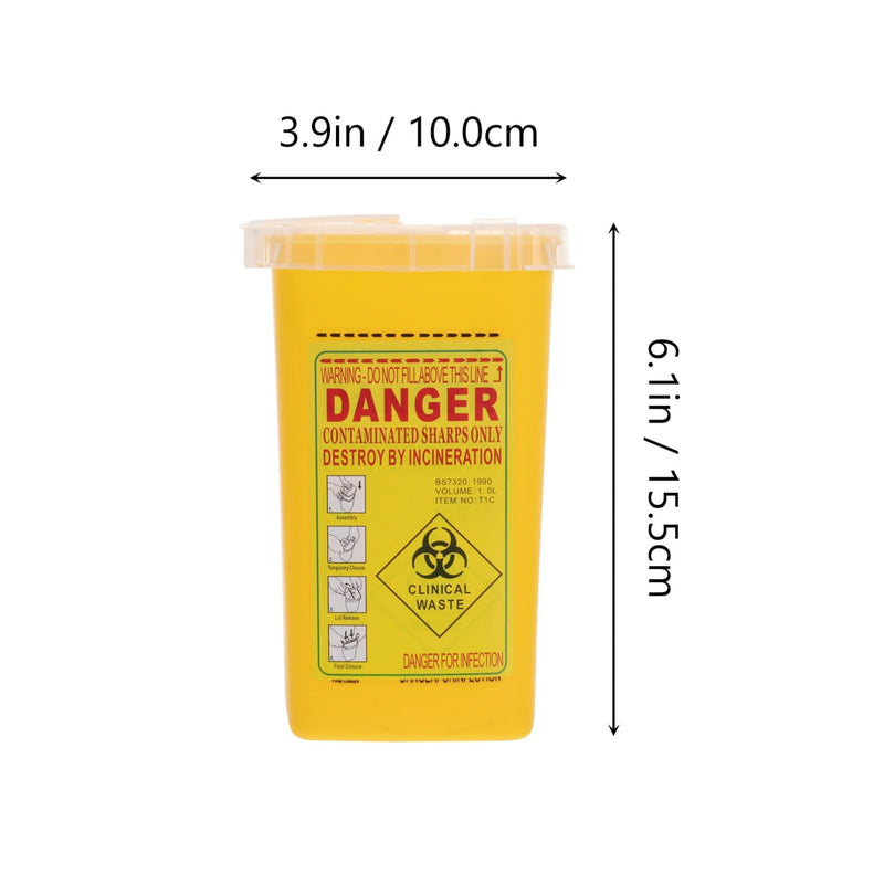 Healvian Sharps Container Sharps Disposal Container Biohazard Needle and Syringe Disposal Small Sharps Bin Professional Needle Container (Yellow) Sharps Disposal Box Yellow - NewNest Australia