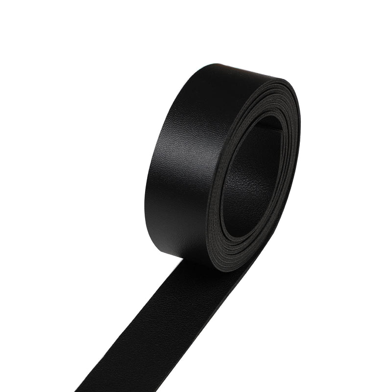 Picheng Double Sided Black Smooth Leather Strip 72 Inches Long (1 inches Wide) Very Suitable for for Pet Collars, Traction Ropes, Belts, Handles, Leather Watch Straps DIY Craft Projects (Black) - NewNest Australia