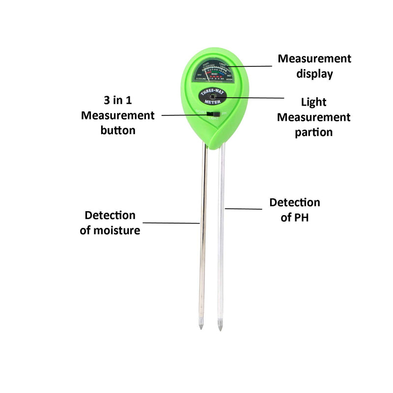 MAOXIC Soil pH Meter, 3-in-1 Soil Water Test Kit with Moisture, Light and PH Tester for Potted Plants, Indoor Plant, Outdoor Plants, House Plants, Lawns, Garden, Vegetables, Farm (No Battery Needed) - NewNest Australia