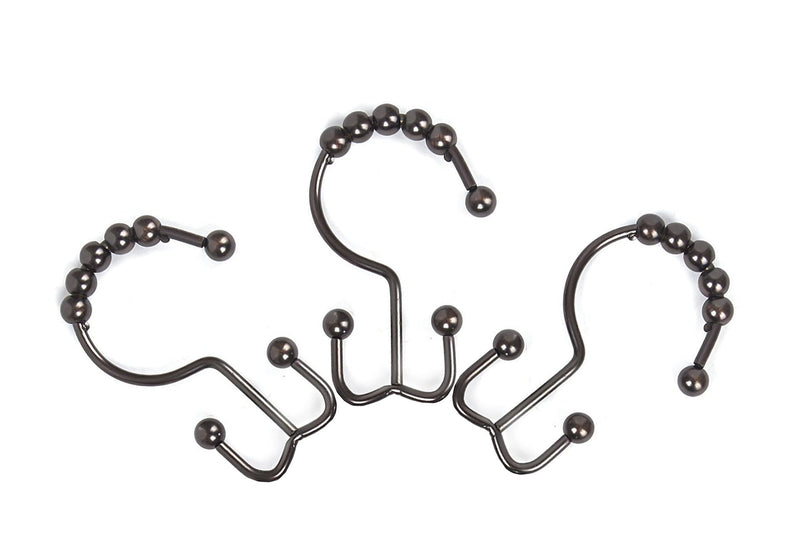 TopAAA Metal Double Glide Roller Shower Curtain Hooks Rings,100% Stainless Steel, Set of 12 (Oil Rubbed Bronze) Oil Rubbed Bronze - NewNest Australia