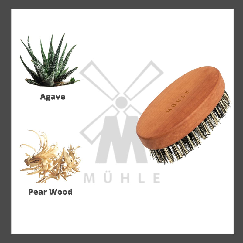 MÜHLE Beard Care – beard brush – brush with vegan bristles for daily beard care – oval wooden handle – 9 x 5 x 3.5 cm - NewNest Australia