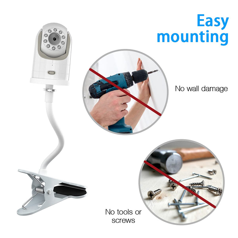 Baby Monitor Mount, Universal Baby Camera Holder Baby Camera Stand for Crib Nursery, Compatible with Infant Optics DXR-8 and DXR-8 PRO Gooseneck Baby Monitor Mount - NewNest Australia