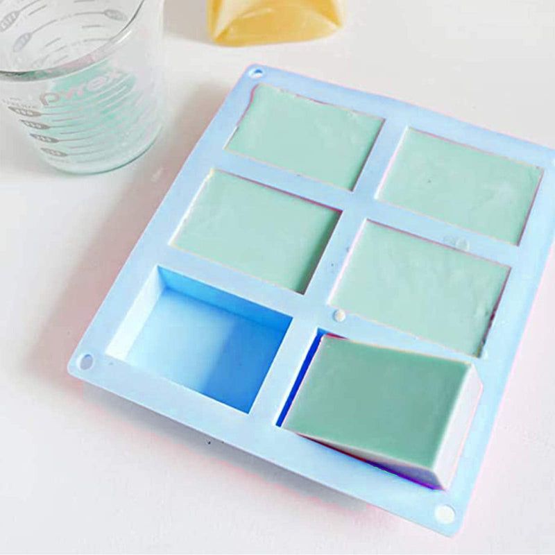 Silicone Soap Molds,6 Cavities Rectangle Silicone Molds for Homemade Craft Soap Mold, Cake Mold, Chocolate Mold ＆ Ice Cube Tray -Molds Set of 3(Blue & Purple& Pink). - NewNest Australia