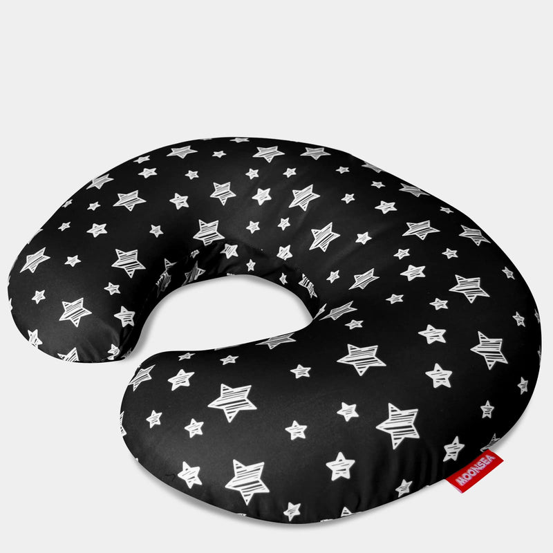 Nursing Pillow Cover Black with Star Print for Baby Boys, Snug Fits Boppy Nursing Pillows, Soft Breastfeeding Nursing Pillow Slipcovers, for Breastfeeding Moms - NewNest Australia