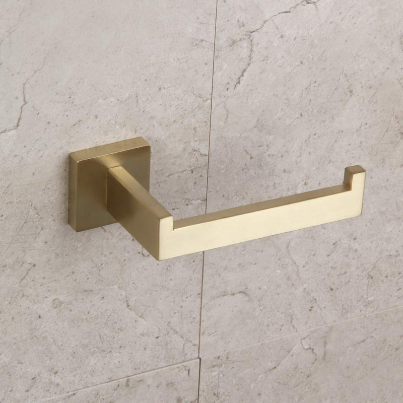 GERZWY Bathroom Toilet Paper Holder, SUS 304 Stainless Steel Hotel Square Tissue Roll Holder Wall Mount Brushed PVD Zirconium Gold Finish FG1605-BZ - NewNest Australia