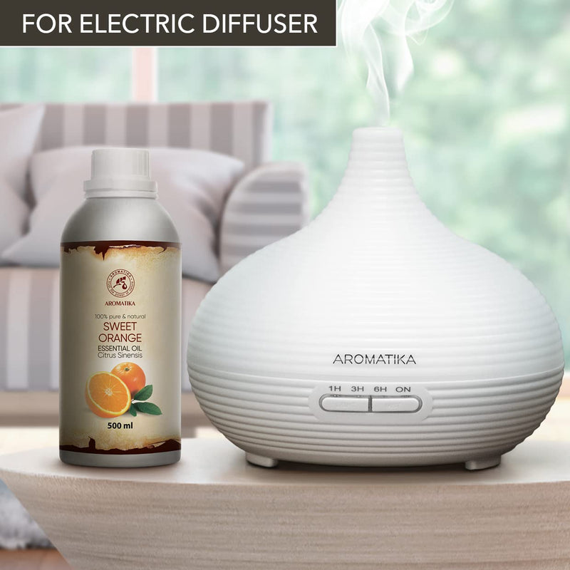 Orange Oil 500 Ml - Citrus Sinensis - Brazil - 100% Pure & Natural Essential Orange Oil - For Good Sleep - Oil Burner - Body Care - Aromatherapy - Room Fragrance - Cosmetic Enrichment - NewNest Australia