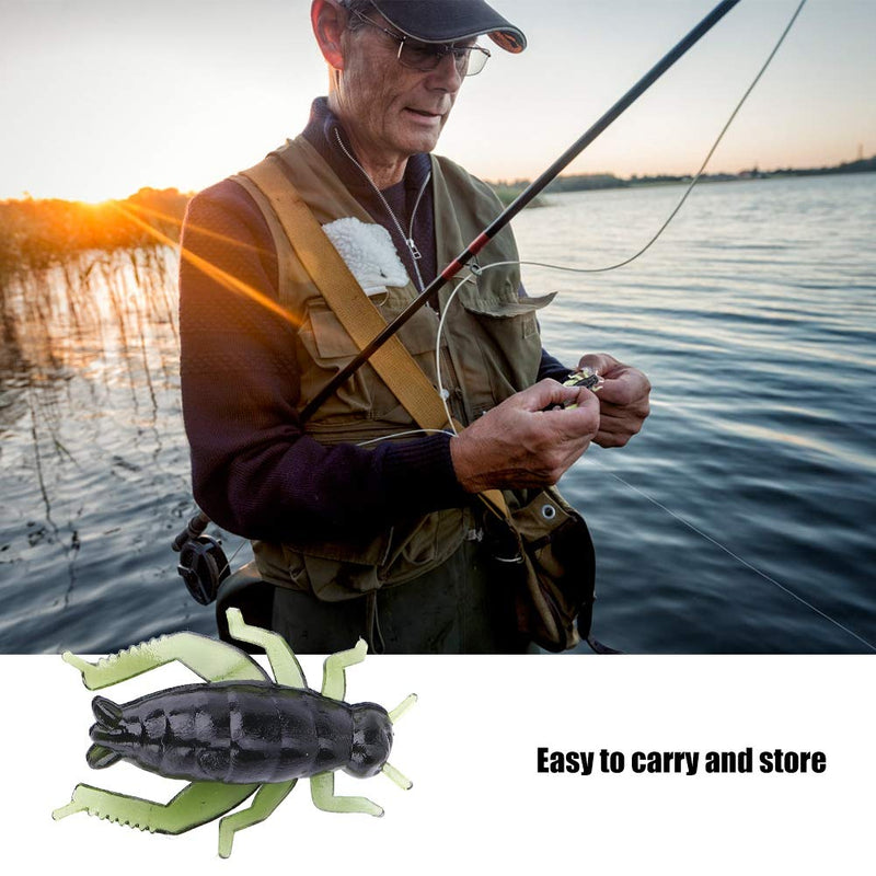 50PCS Soft Fishing Lure Kit Fishing Baits Fake Artificial Lure Green Soft Plastic Cricket Insects - NewNest Australia