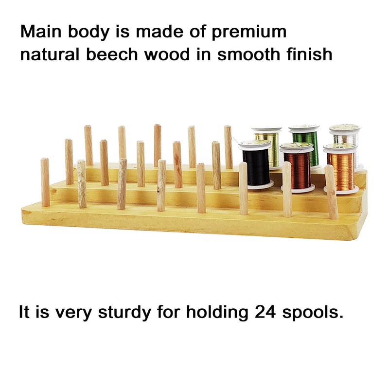 Riverruns Fly Tying Thread Spool Stand Nature Wood Spool Station Hand Made Travelling Combo B - NewNest Australia
