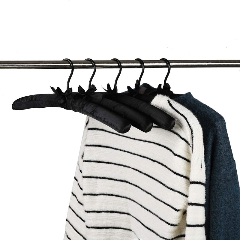 NewNest Australia - Better to U Satin Padded Blouse Sweater Hangers (5 PCS) (Black) Black 