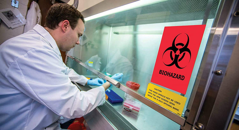 Biohazard Stickers Sign 4" X 4" Waterproof Biohazard Warning Label，Use for Hospitals and Industrial (20/Pack） 20PCS - NewNest Australia