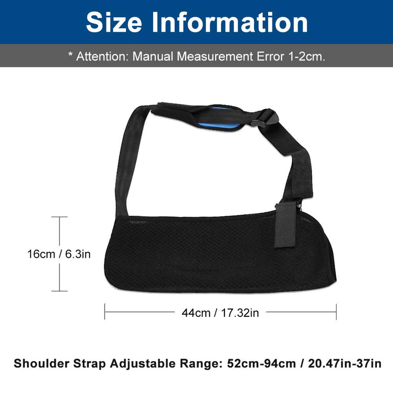 Vdsow Arm Sling - Breathable Shoulder Immobiliser Bandage For Men And Women, Adjustable Mesh Arm Sling Shoulder For Broken Arm, Elbow, Wrist Fractures And Dislocation - Black - NewNest Australia