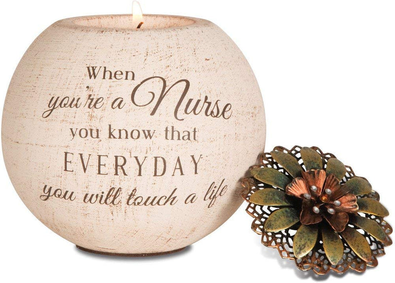 NewNest Australia - Pavilion Gift Company 19003 Light Your Way Terra Cotta Candle Holder, Nurse, 4-Inch 