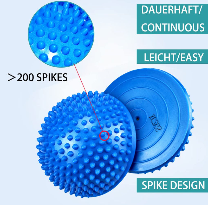 2PCS Hedgehog Balance Pods, Pimples Pilates Ball with Pump, Half Spiky Fitness Domes for Kids Adults Sports, Foot Massage, Stability Training, Muscle Balancing Therapy, Yoga Gymnastics Exercise D - NewNest Australia