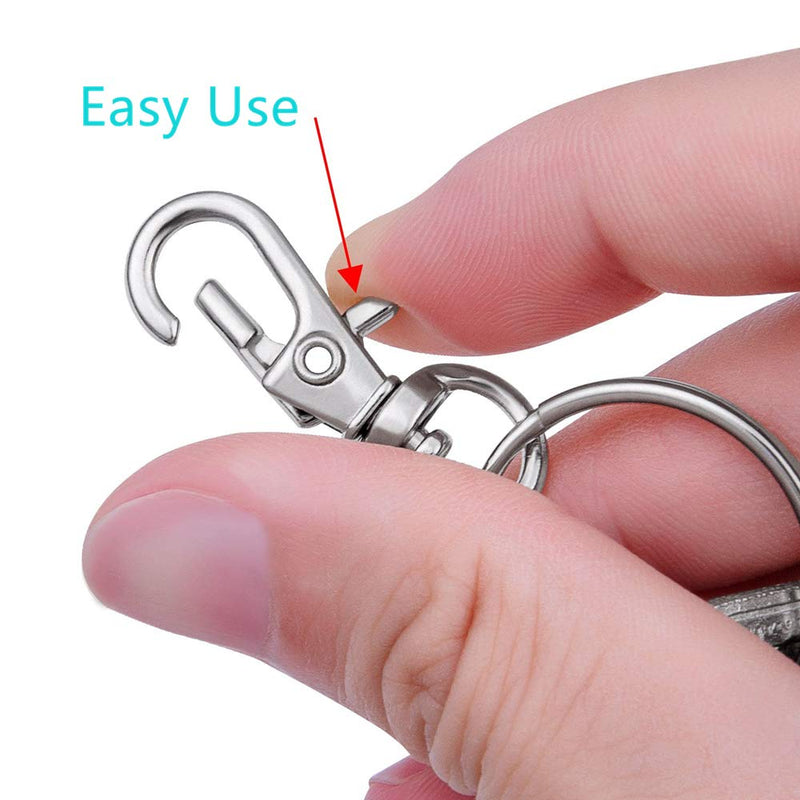 IPXEAD 120PCS Premium Swivel Lanyard Snap Hook with Key Rings, Metal Hooks Keychain Hooks for Lanyard Key Rings Crafting - NewNest Australia