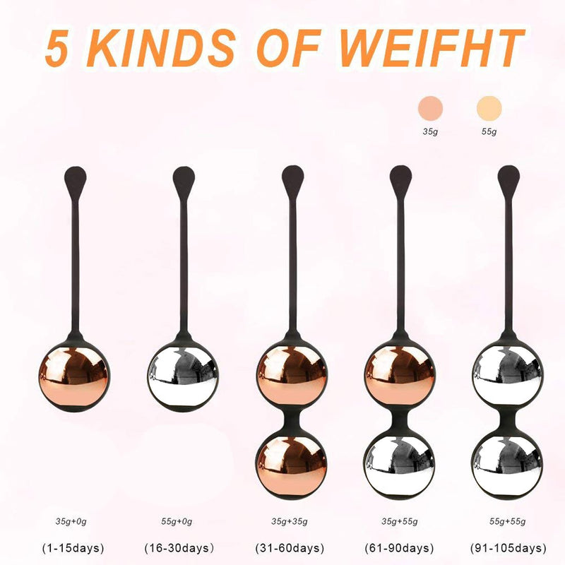 Kegel Exercise Weights - Bladder Control & Pelvic Floor Exercises - Set of 4 Premium Silicone Cones with Training Kit for Women: Beginners & Advanced - NewNest Australia