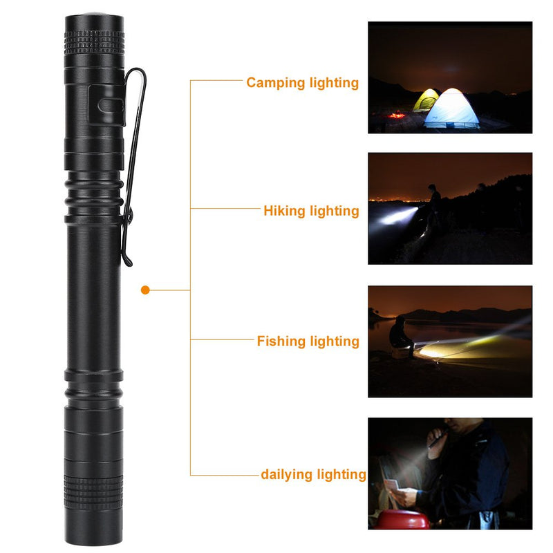 2 PCS LED Pen Light Penlight, 1200 Lumens Ultra Bright Mini Pocket Pen Light, Tactical Flashlight, Torch Flashlight with Clip for Medical Doctor Nurse Students Powered by 2 x AAA Battery 3 Mode - NewNest Australia