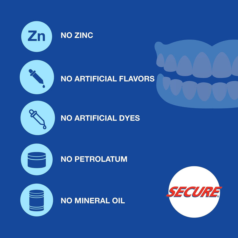 Secure Waterproof Denture Adhesive - Zinc Free - Extra Strong Hold For Upper, Lower or Partials - 1.4 oz (Pack of 4) Pack of 4 - NewNest Australia