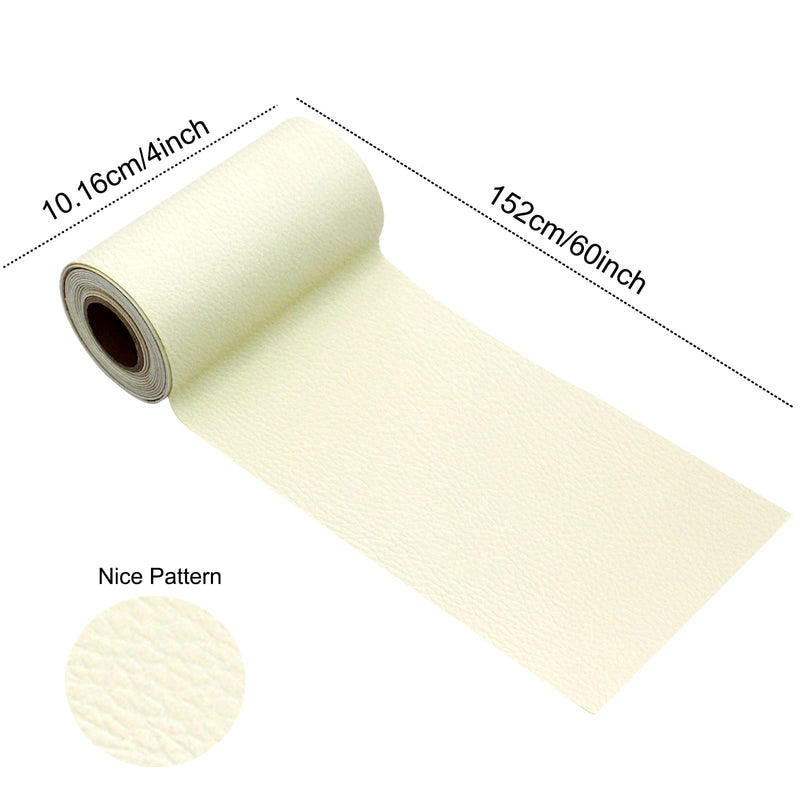 Leather Repair Patch Tape,Leather Adhesive kit Tape for Safa Couch Leather and Vinyl,Car Drivers Seat,Handbags,Belt Jackets Furniture Multicolor Available 4X60 inch (Beige White) Beige white - NewNest Australia
