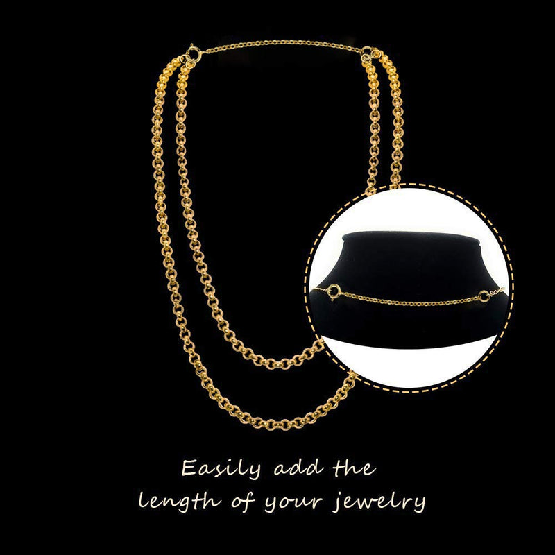 14K Gold Necklace Extenders 925 Sterling Silver Chain Extension Necklace Bracelet Anklet Extender for Jewelry Making (1 2 3 inch) 14K Gold - NewNest Australia