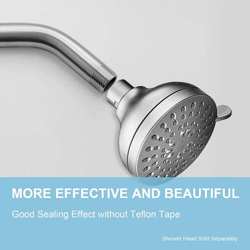 OFFO Shower Arm with Flange 6 Inches Wall Mount Replacement Angle Shower Head Arm Wall-Mounted For Fixed Shower Head & Handheld Showerhead Brushed 6 Inch - NewNest Australia