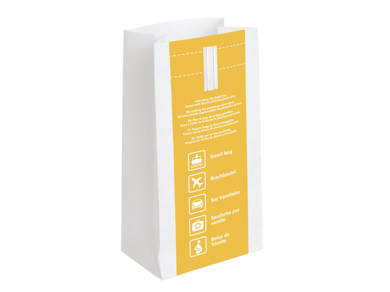 Oqard Disposable Sick Bags - Sealable Paper Vomit Bag with Plastic Lining - Great for Travel, First Aid Kits, Pregnancy or General Sickness - Pack of 5 5 Count (Pack of 1) - NewNest Australia